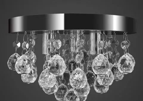 Candelabru cu cristale, design cromat - 4/5