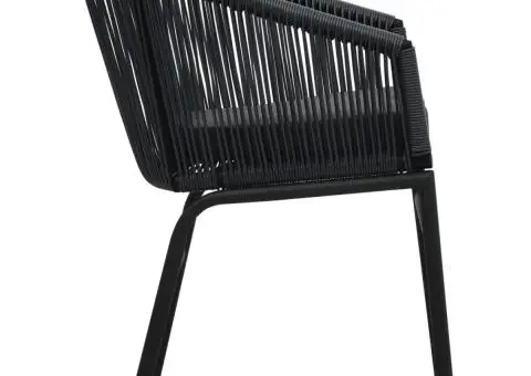 Scaune de grădină, 2 buc., negru, ratan PE - 4/5