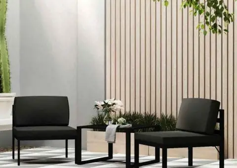 Canapea modulară de mijloc cu perne, antracit, aluminiu - 1/5