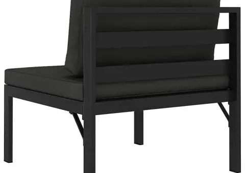 Canapea modulară de mijloc cu perne, antracit, aluminiu - 5/5