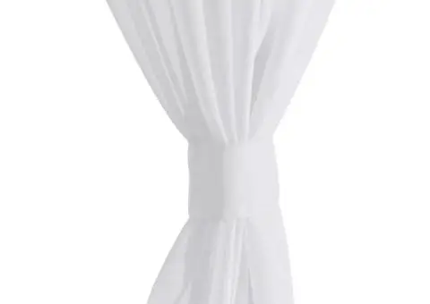 Draperie transparentă, 2 buc., 140 x 245 cm, alb - 4/5