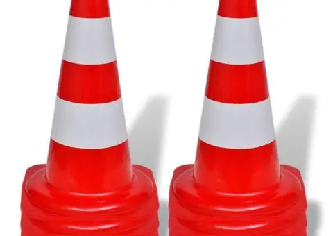 Conuri de trafic reflectorizante, roșu și alb, 50 cm, 10 buc. - 2/5