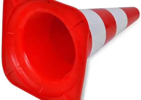 Conuri de trafic reflectorizante, roșu și alb, 50 cm, 10 buc. - 5/5