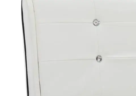 Cadru de pat, alb, 140 x 200 cm, piele ecologică - 5/5