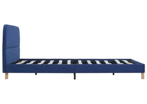 Cadru de pat, albastru, 140 x 200 cm, material textil - 4/5