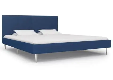 Cadru de pat, albastru, 180 x 200 cm, material textil - 1/5