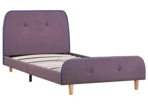 Cadru de pat, gri taupe, 90 x 200 cm, material textil - 2/5