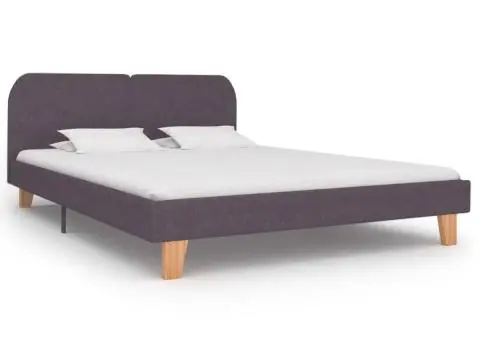 Cadru de pat, gri taupe, 180 x 200 cm, material textil - 1/5