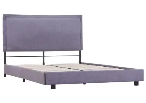 Cadru de pat, gri deschis, 140 x 200 cm, material textil - 2/5