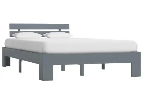 Cadru de pat, gri, 120 x 200 cm, lemn masiv de pin - 1/5