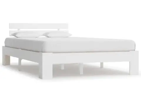 Cadru de pat, alb, 120 x 200 cm, lemn masiv de pin - 1/5