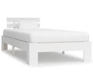 vidaXL Cadru de pat, alb, 90 x 200 cm, lemn masiv de pin