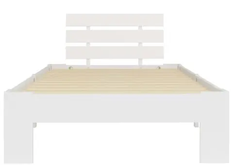 Cadru de pat, alb, 90 x 200 cm, lemn masiv de pin - 3/5
