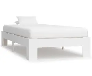vidaXL Cadru de pat, alb, 90 x 200 cm, lemn masiv de pin