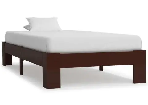 Cadru de pat, maro închis, 100 x 200 cm, lemn masiv de pin - 1/5