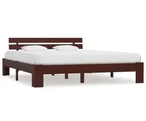 vidaXL Cadru de pat, maro închis, 180 x 200 cm, lemn masiv de pin