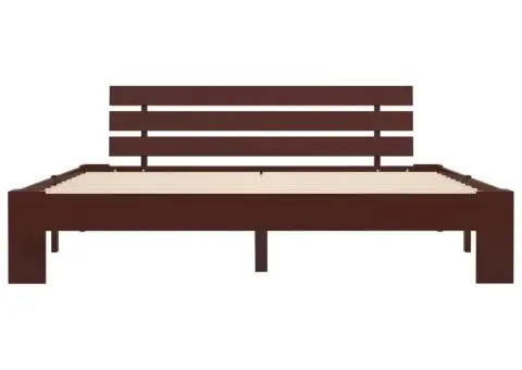 Cadru de pat, maro închis, 180 x 200 cm, lemn masiv de pin - 3/5