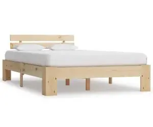 vidaXL Cadru de pat cu tăblie, 140x200 cm, lemn masiv de pin