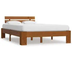vidaXL Cadru de pat, maro miere, 120 x 200 cm, lemn masiv de pin
