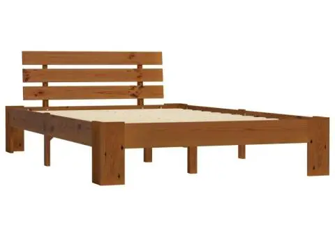 Cadru de pat, maro miere, 120 x 200 cm, lemn masiv de pin - 2/5