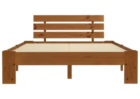Cadru de pat, maro miere, 120 x 200 cm, lemn masiv de pin - 3/5