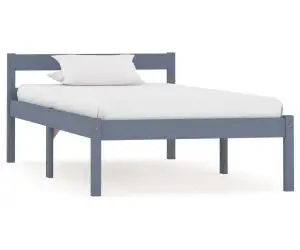 vidaXL Cadru de pat, gri, 90 x 200 cm, lemn masiv de pin