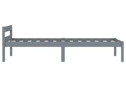 Cadru de pat, gri, 90 x 200 cm, lemn masiv de pin - 4/5