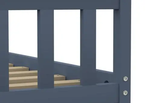 Cadru de pat, gri, 100 x 200 cm, lemn masiv de pin - 5/5