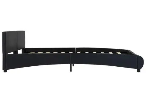 Cadru de pat cu LED, negru, 180 x 200 cm, piele ecologică - 5/5