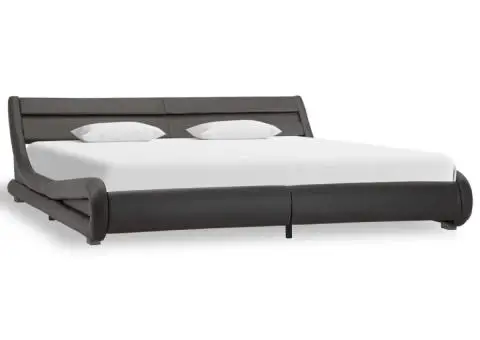 Cadru de pat cu LED, gri, 180 x 200 cm, piele artificială - 2/5