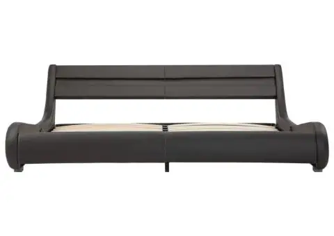 Cadru de pat cu LED, gri, 180 x 200 cm, piele artificială - 4/5