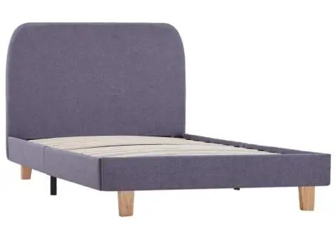 Cadru de pat, gri deschis, 90 x 200 cm, material textil - 2/5