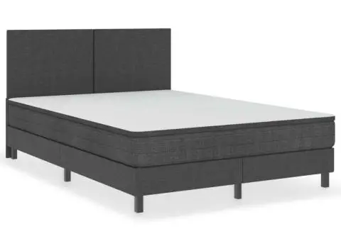 Cadru de pat continental, gri, 140x200 cm, material textil - 2/5