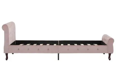 Cadru de pat, roz, 100 x 200 cm, catifea - 4/5
