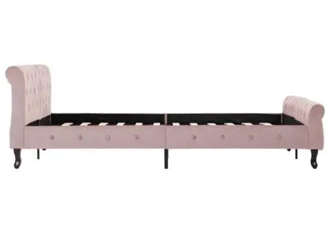 Cadru de pat, roz, 140 x 200 cm, catifea - 4/5