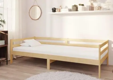 Pat de zi cu saltea, 90x200 cm, lemn masiv de pin - 1/5