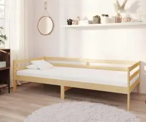 vidaXL Pat de zi cu saltea, 90x200 cm, lemn masiv de pin