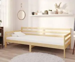 vidaXL Pat de zi cu saltea, 90x200 cm, lemn masiv de pin