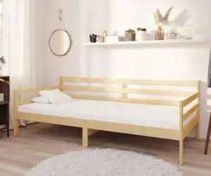 vidaXL Pat de zi cu saltea, 90x200 cm, lemn masiv de pin
