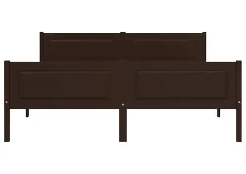 Cadru de pat, maro închis, 120x200 cm, lemn masiv de pin - 3/5