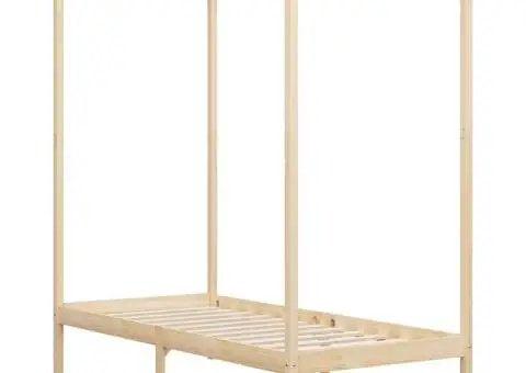 Cadru pat cu baldachin, 90x200 cm, lemn masiv de pin - 2/5