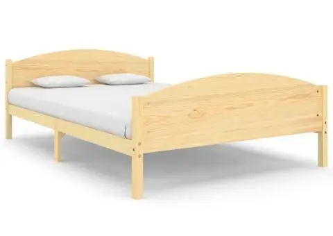 Cadru de pat, 140x200 cm, lemn masiv de pin - 2/5