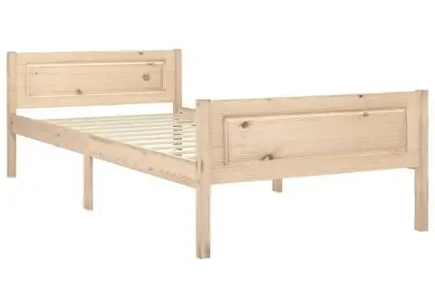 Cadru de pat, 100x200 cm, lemn masiv de pin - 2/5