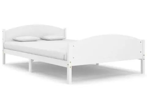 Cadru de pat, alb, 140x200 cm, lemn masiv de pin - 2/5