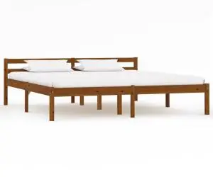 vidaXL Cadru de pat, maro miere, 160 x 200 cm, lemn masiv de pin
