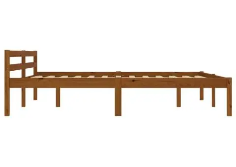 Cadru de pat, maro miere, 160 x 200 cm, lemn masiv de pin - 4/5