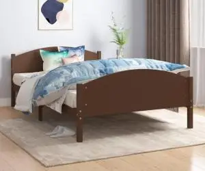 vidaXL Cadru de pat, maro închis, 120x200 cm, lemn masiv de pin