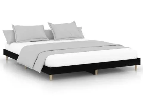 Cadru de pat, negru, 200x200 cm, lemn prelucrat - 2/5