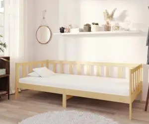 vidaXL Pat de zi cu saltea, 90x200 cm, lemn masiv de pin