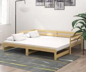 vidaXL Pat extensibil de zi, 2x(90x200) cm, lemn masiv de pin